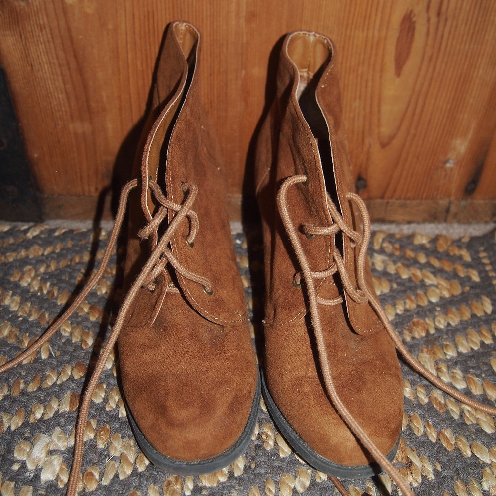 Suede Wedge Boots